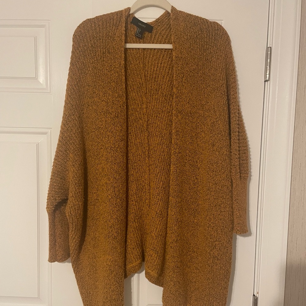 Forever 21 Orange Cardigan